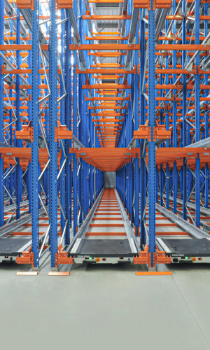 Rack warehouse storage installation
